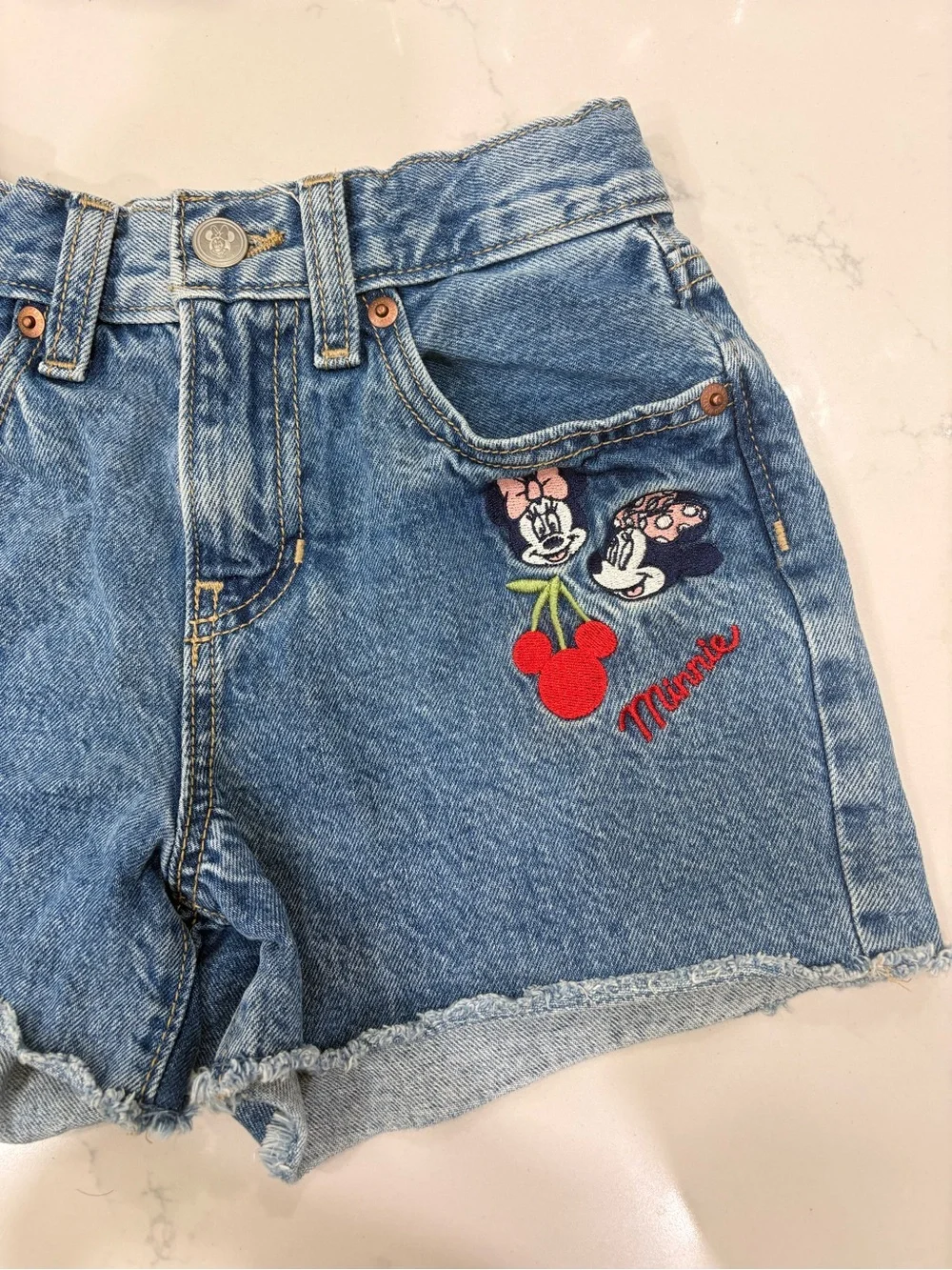Old Navy x Disney Minnie High-Waisted Cutoff Jean Shorts for Girls Size 10